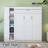 Bellemave® Murphy Bed Wall Bed with Shelves, Drawers and LED Lights - Bellemave